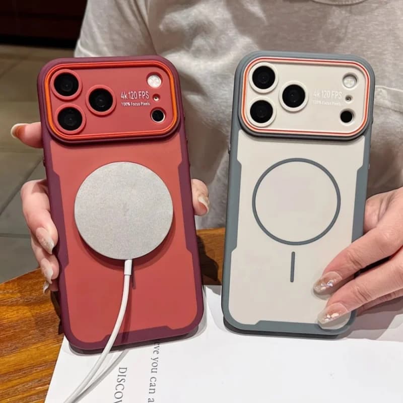 For iPhone 18 Pro Max 17 Luxury Magsafe Magnetic Silicone Frame Shockproof Phone Case For iPhone 16 15 14 Lens Protective Cover