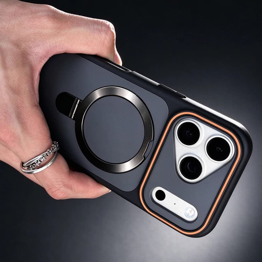 Shockproof Bumper Matte Kickstand Holder Case for iPhone 18 17 Air 16 14 15 Plus 13 12 11 Pro Max For Magsafe Magnet Armor Cover