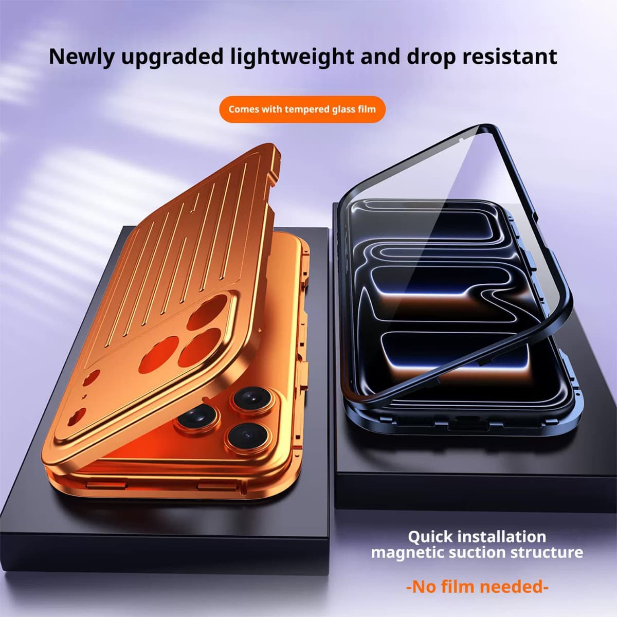 Full Coverage Protection Metal Stripe Corrugated Phone Cover for iPhone