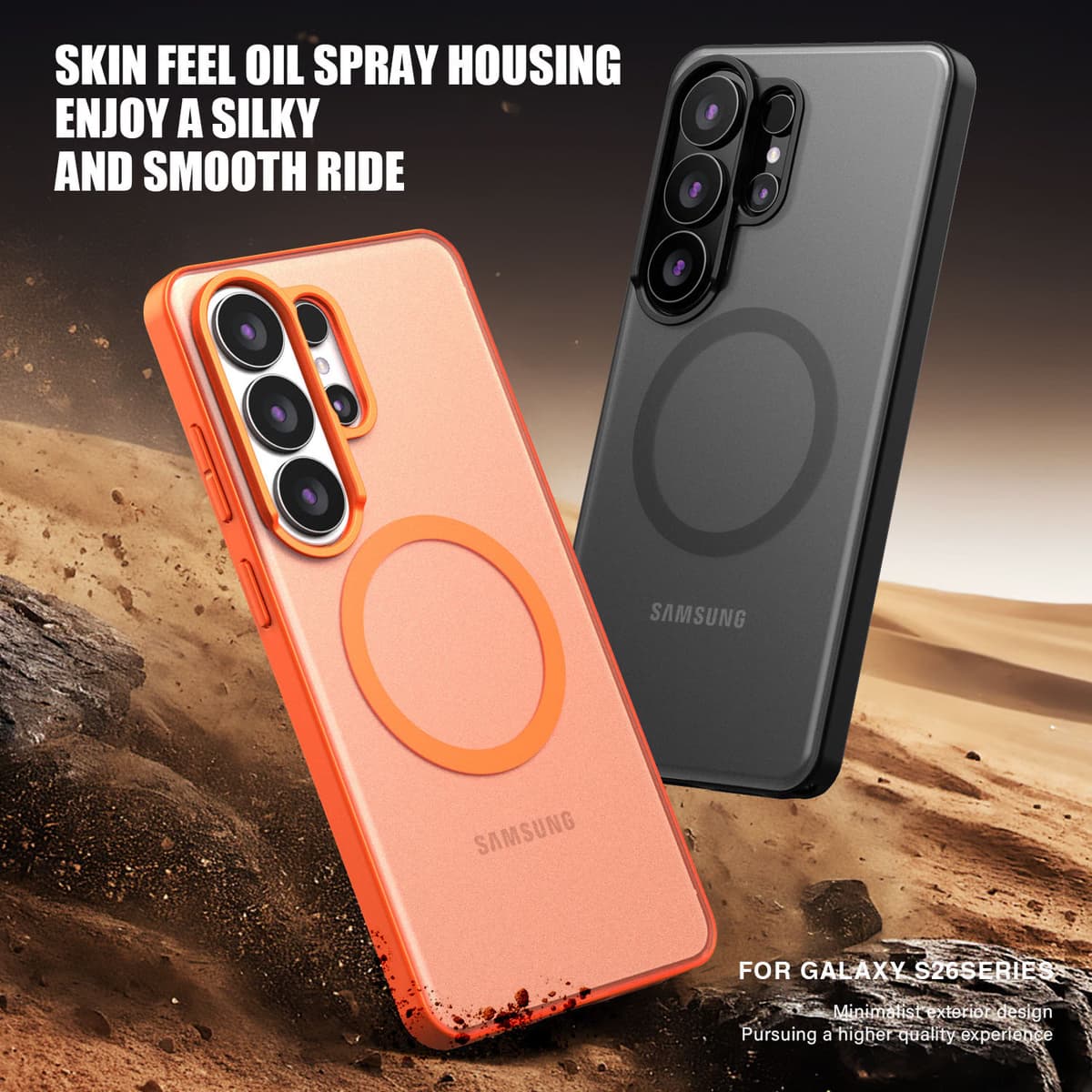 Translucent Magnetic Case With Shockproof Bumper Matte PC+TPU CoverTor Samsung