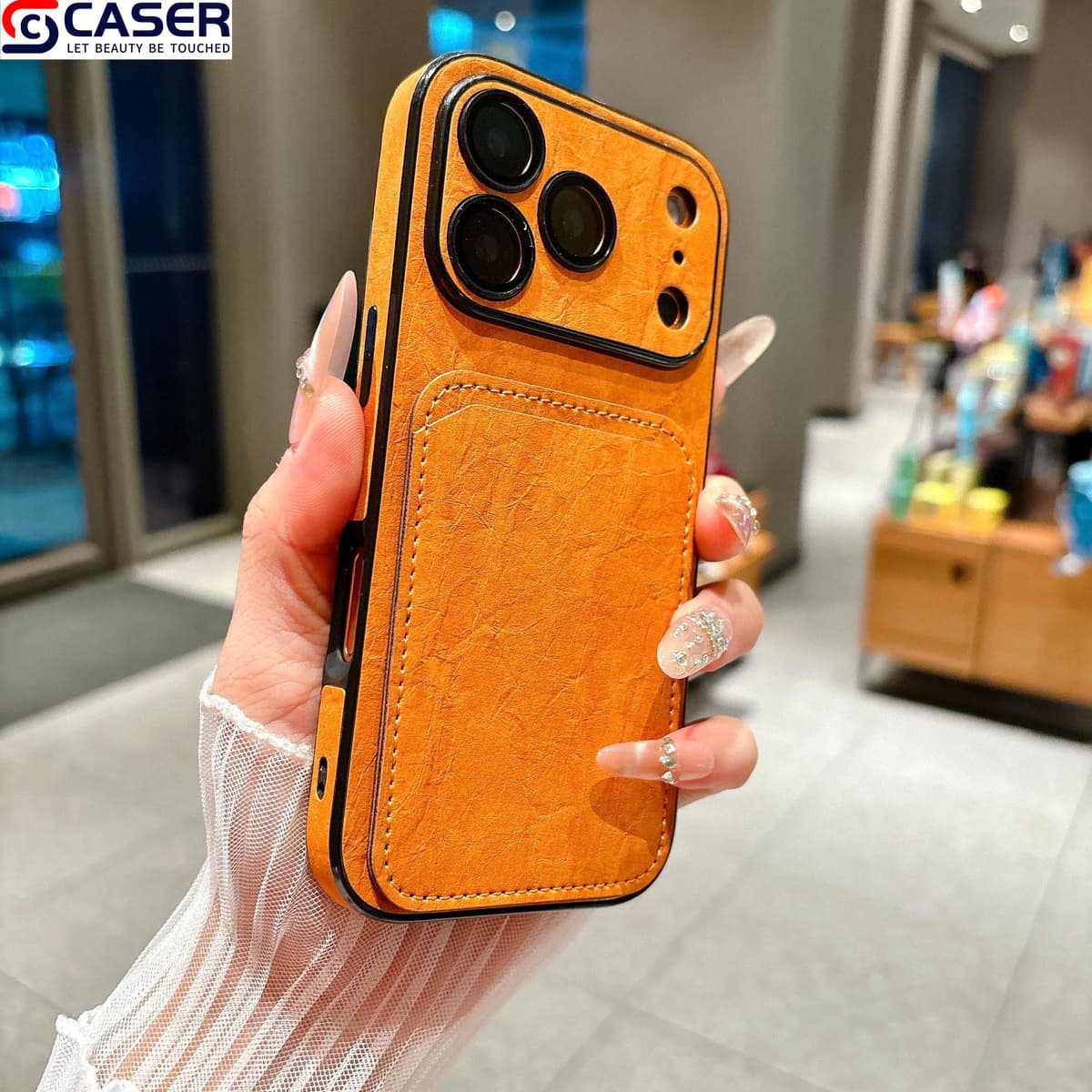 Autumn and Winter Wrinkled Leather Pattern Waterproof Card Slot Matte Lens protection Phone Case for iphone