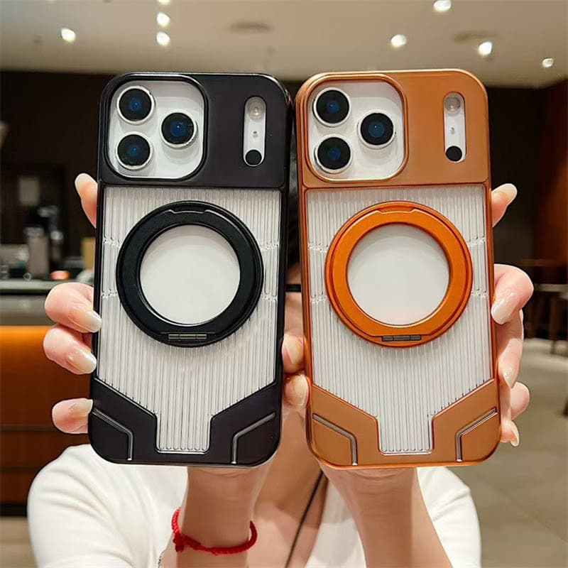 NEW Armor Integrated Stand Magnetic Pc Phone Case for iPhone