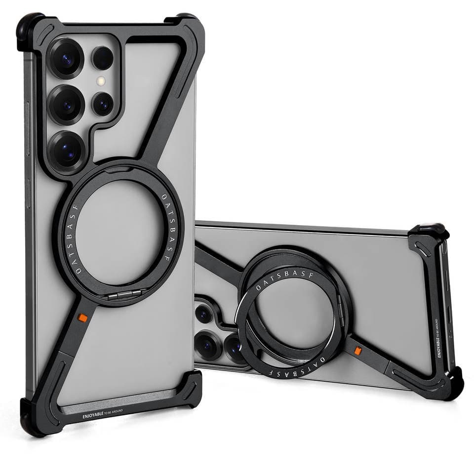 Z Case Edge-less Metal Phone Case with 360 Degree Rotatable Kickstand , Wireless Charging Supported