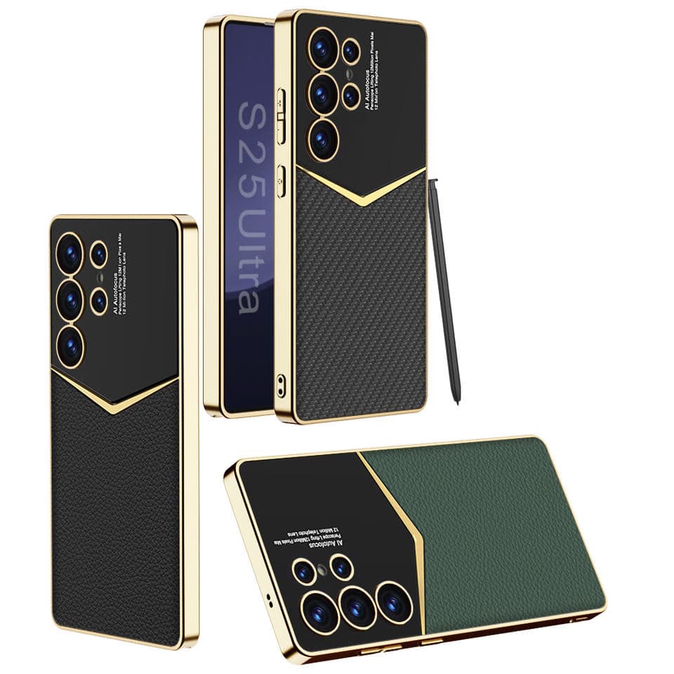 GKK Soft TPU Electroplating Frame Bumper PU Leather Mobile Phone Case