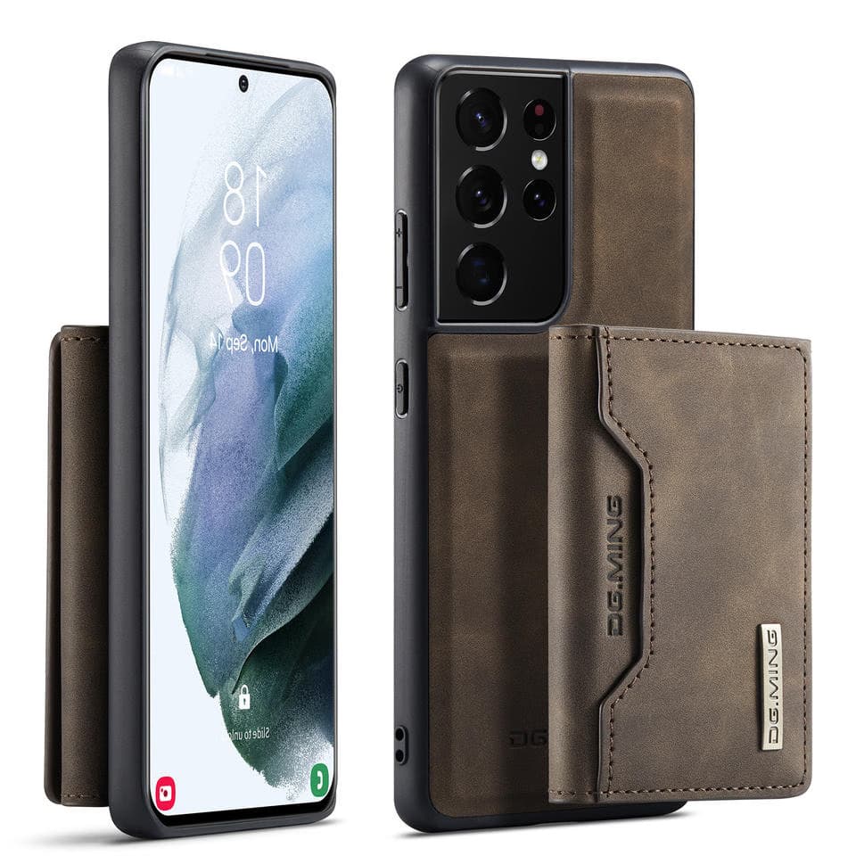 Phone case Removable Magnetic Card Solt Holder Leather Mobile Phone Bags for Samsung Galaxy