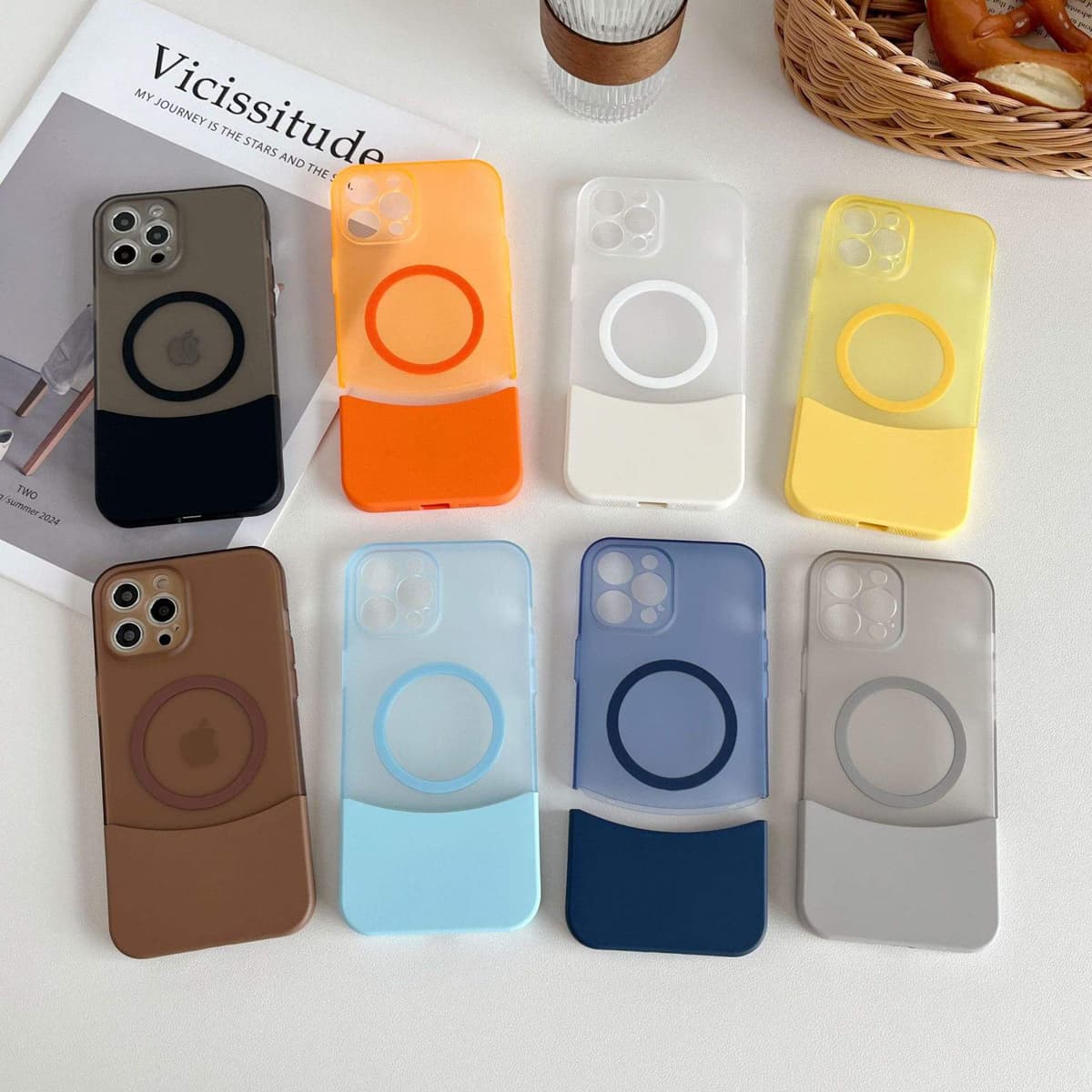 Hot Selling Matte Multi-Color Half PC Transparent Phone Case