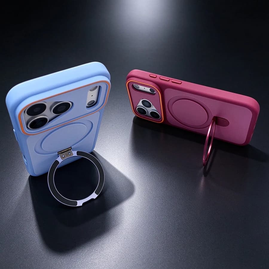 Shockproof Bumper Matte Kickstand Holder Case for iPhone 18 17 Air 16 14 15 Plus 13 12 11 Pro Max For Magsafe Magnet Armor Cover