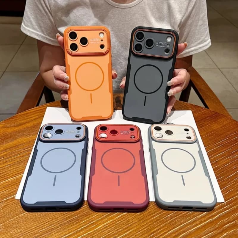 For iPhone 18 Pro Max 17 Luxury Magsafe Magnetic Silicone Frame Shockproof Phone Case For iPhone 16 15 14 Lens Protective Cover
